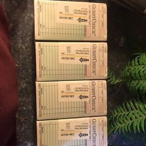 Guest checks. 4 packs 10 pads in each one